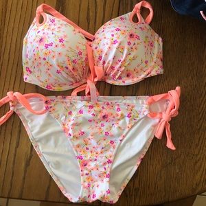 Victoria’s Secret White and pink floral bikini